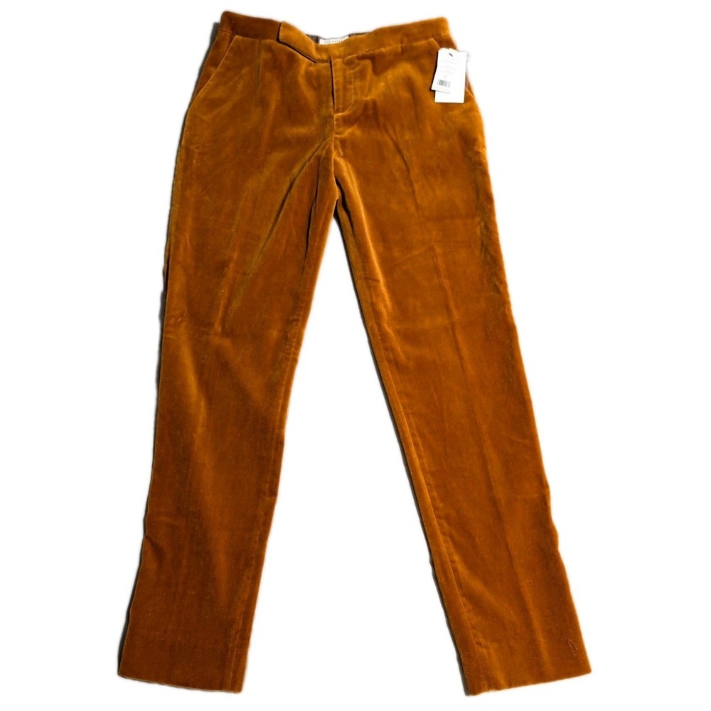 NWT Equipment Femme Burcet Velvet Trousers Womens 4 Sugar Almond‎ Straight Leg